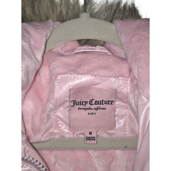 Juicy Couture California Kids Coat (M) 10-12 GIRLS YOUTH JACKET Metallic Pink - Picture 2 of 6